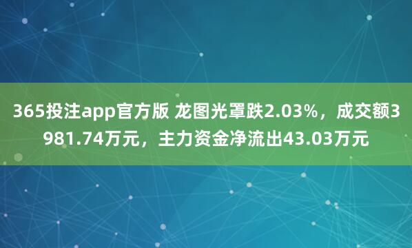 365投注app官方版 龙图光罩跌2.03%，成交额3981.74万元，主力资金净流出43.03万元