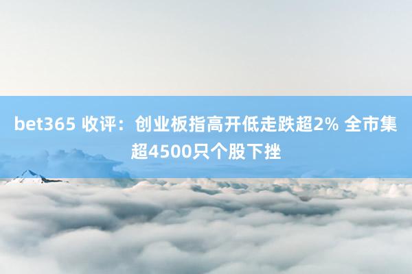 bet365 收评：创业板指高开低走跌超2% 全市集超4500只个股下挫