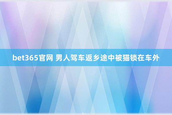 bet365官网 男人驾车返乡途中被猫锁在车外