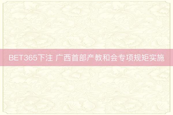 BET365下注 广西首部产教和会专项规矩实施
