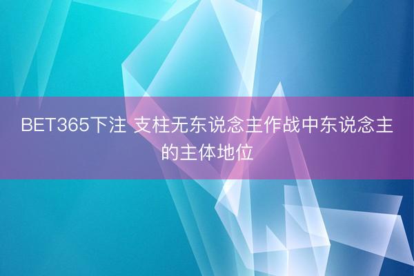 BET365下注 支柱无东说念主作战中东说念主的主体地位