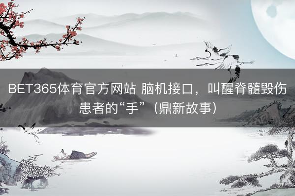 BET365体育官方网站 脑机接口，叫醒脊髓毁伤患者的“手”（鼎新故事）