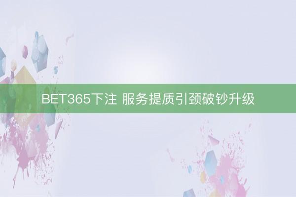 BET365下注 服务提质引颈破钞升级