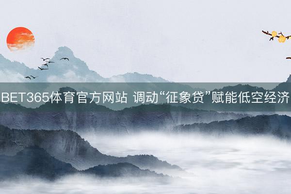BET365体育官方网站 调动“征象贷”赋能低空经济