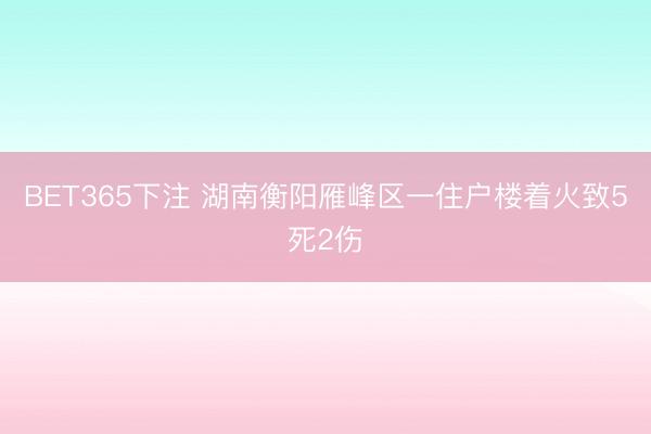 BET365下注 湖南衡阳雁峰区一住户楼着火致5死2伤
