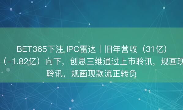 BET365下注 IPO雷达｜旧年营收（31亿）朝上，净利（-1.82亿）向下，创思三维通过上市聆讯，规画现款流正转负