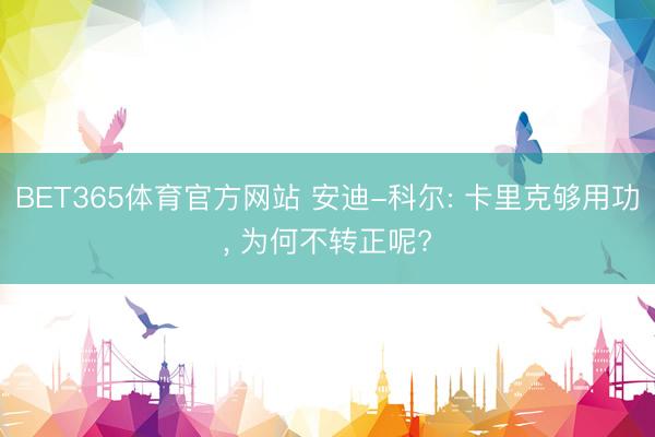 BET365体育官方网站 安迪-科尔: 卡里克够用功， 为何不转正呢?