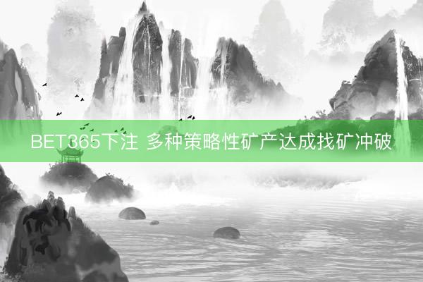 BET365下注 多种策略性矿产达成找矿冲破