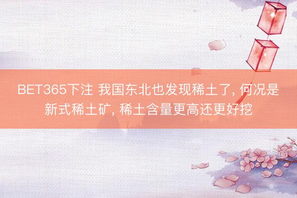 BET365下注 我国东北也发现稀土了， 何况是新式稀土矿， 稀土含量更高还更好挖