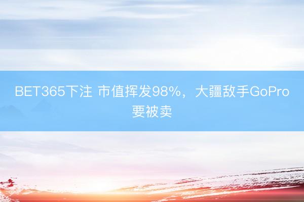 BET365下注 市值挥发98%，大疆敌手GoPro要被卖