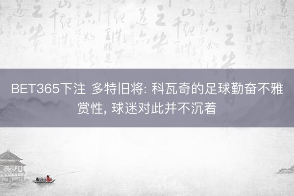 BET365下注 多特旧将: 科瓦奇的足球勤奋不雅赏性， 球迷对此并不沉着