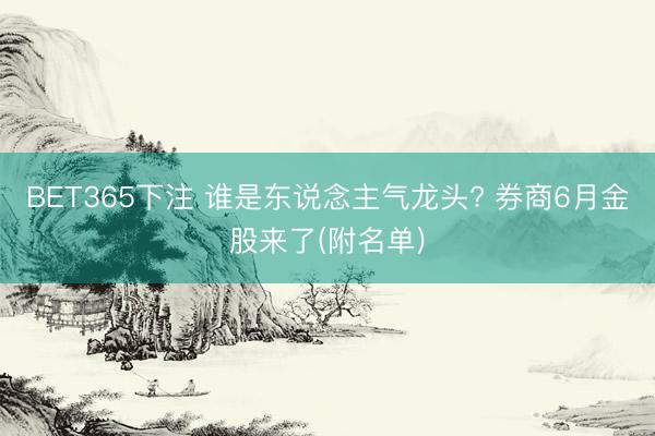 BET365下注 谁是东说念主气龙头? 券商6月金股来了(附名单)