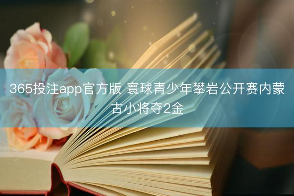 365投注app官方版 寰球青少年攀岩公开赛内蒙古小将夺2金