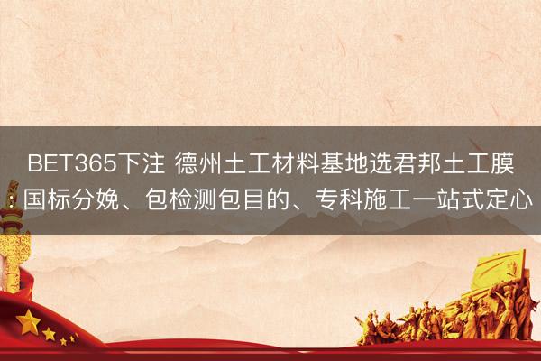 BET365下注 德州土工材料基地选君邦土工膜: 国标分娩、包检测包目的、专科施工一站式定心